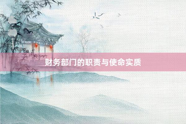 财务部门的职责与使命实质